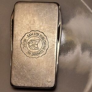 SAM FOX MUSIC PUBLISHING ANTIQUE SILVER  (ITALY) MONEY CLIP NAIL FILE VERY RARE!